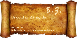 Broczky Zinajda névjegykártya